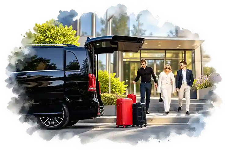 Airport transfers travel service illustration