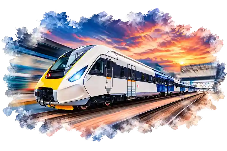 Trains travel service illustration